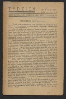 Tydzień : pismo informacyjne Konwentu Org. Niepodległościowych. R.1, nr 24 (9 września 1943)