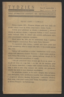 Tydzień : pismo informacyjne Konwentu Org. Niepodległościowych. R.1, nr 25 (17 września 1943)