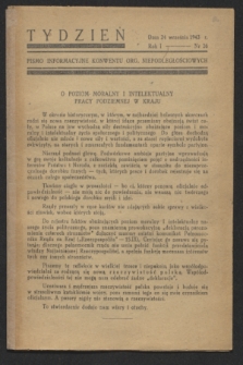 Tydzień : pismo informacyjne Konwentu Org. Niepodległościowych. R.1, nr 26 (24 września 1943)