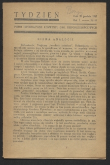 Tydzień : pismo informacyjne Konwentu Org. Niepodległościowych. R.1, nr 40 (30 grudnia 1943)