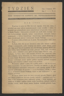 Tydzień : pismo informacyjne Konwentu Org. Niepodległościowych. R.2, nr 41 (5 stycznia 1944)