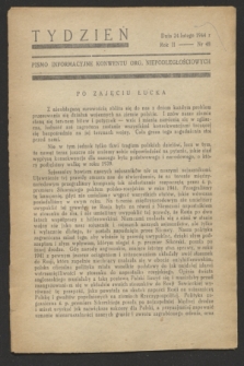 Tydzień : pismo informacyjne Konwentu Org. Niepodległościowych. R.2, nr 48 (24 lutego 1944)