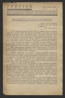 Tydzień : pismo informacyjne Konwentu Org. Niepodległościowych. R.2, nr 50 (8 marca 1944)