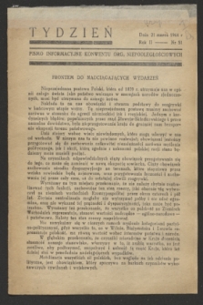 Tydzień : pismo informacyjne Konwentu Org. Niepodległościowych. R.2, nr 51 (21 marca 1944)