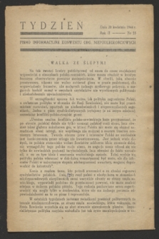 Tydzień : pismo informacyjne Konwentu Org. Niepodległościowych. R.2, nr 55 (20 kwietnia 1944)