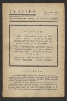 Tydzień : pismo informacyjne Konwentu Org. Niepodległościowych. R.2, nr 58 (11 maja 1944)