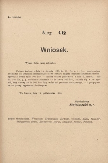 [Kadencja VIII, sesja II, al. 442] Alegata do Sprawozdań Stenograficznych z Drugiej Sesyi Ósmego Peryodu Sejmu Krajowego Królestwa Galicyi i Lodomeryi z Wielkiem Księstwem Krakowskiem z roku 1905. Alegat 442