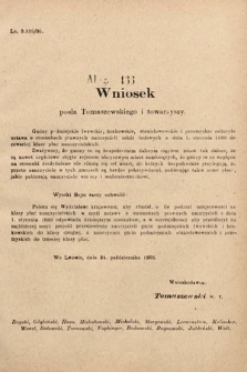 [Kadencja VIII, sesja II, al. 466] Alegata do Sprawozdań Stenograficznych z Drugiej Sesyi Ósmego Peryodu Sejmu Krajowego Królestwa Galicyi i Lodomeryi z Wielkiem Księstwem Krakowskiem z roku 1905. Alegat 466