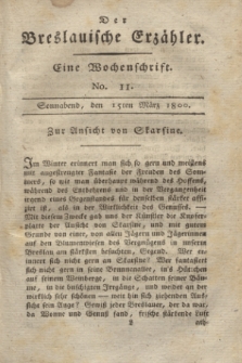 Der Breslauische Erzähler : eine Wochenschrift. [Jg.1], No. 11 (15 März 1800) + wkładka