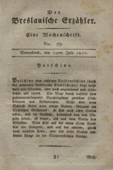 Der Breslauische Erzähler : eine Wochenschrift. [Jg.1], No. 29 (19 July 1800) + wkładka