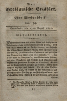 Der Breslauische Erzähler : eine Wochenschrift. [Jg.1], No. 34 (23 August 1800) + wkładka