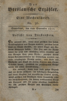 Der Breslauische Erzähler : eine Wochenschrift. [Jg.1], No. 36 (6 September 1800) + wkładka