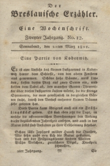 Der Breslauische Erzähler : eine Wochenschrift. Jg.2, No. 12 (21 März 1801) + wkładka
