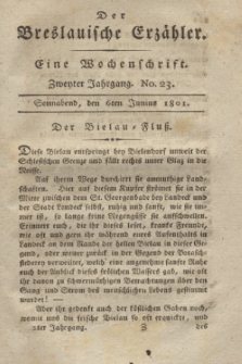 Der Breslauische Erzähler : eine Wochenschrift. Jg.2, No. 23 (6 Junius 1801) + wkładka