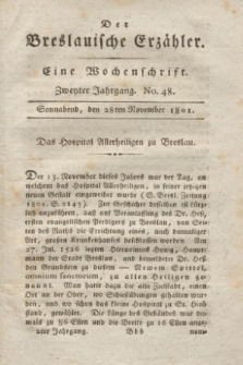 Der Breslauische Erzähler : eine Wochenschrift. Jg.2, No. 48 (28 November 1801) + wkładka