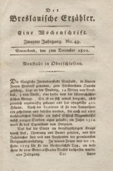 Der Breslauische Erzähler : eine Wochenschrift. Jg.2, No. 49 (5 December 1801) + wkładka