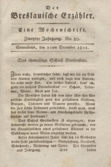 Der Breslauische Erzähler : eine Wochenschrift. Jg.2, No. 50 (12 December 1801) + wkładka