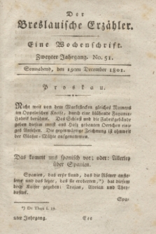 Der Breslauische Erzähler : eine Wochenschrift. Jg.2, No. 51 (19 December 1801) + wkładka