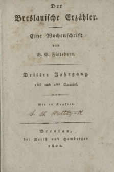 Der Breslauische Erzähler : eine Wochenschrift. Jg.3, No. 1 (2 Januar 1802) + wkładka