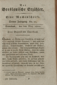 Der Breslauische Erzähler : eine Wochenschrift. Jg.3, No. 10 (6 März 1802) + wkładka