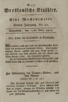Der Breslauische Erzähler : eine Wochenschrift. Jg.3, No. 11 (13 März 1802) + wkładka