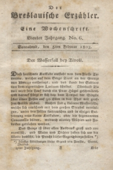 Der Breslauische Erzähler : eine Wochenschrift. Jg.4, No. 6 (5 Februar 1803) + wkładka