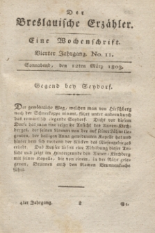 Der Breslauische Erzähler : eine Wochenschrift. Jg.4, No. 11 (12 März 1803) + wkładka