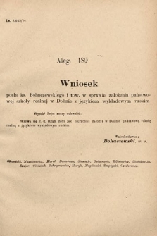 [Kadencja VIII, sesja II, al. 480] Alegata do Sprawozdań Stenograficznych z Drugiej Sesyi Ósmego Peryodu Sejmu Krajowego Królestwa Galicyi i Lodomeryi z Wielkiem Księstwem Krakowskiem z roku 1905. Alegat 480