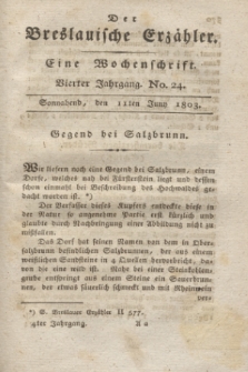 Der Breslauische Erzähler : eine Wochenschrift. Jg.4, No. 24 (11 Juni 1803) + wkładka