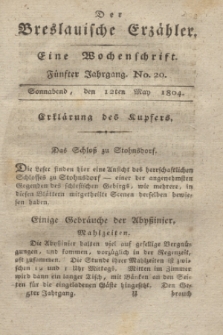 Der Breslauische Erzähler : eine Wochenschrift. Jg.5, No. 20 (12 May 1804) + wkładka