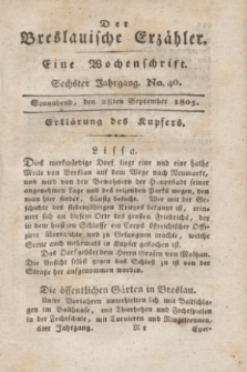 Der Breslauische Erzähler : eine Wochenschrift. Jg.6, No. 40 (28 September 1805) + wkładka