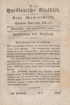 Der Breslauische Erzähler : eine Wochenschrift. Jg.6, No. 41 (5 October 1805) + wkładka