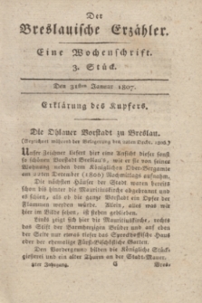 Der Breslauische Erzähler : eine Wochenschrift. Jg.8, Stück 3 (31 Januar 1807) + wkładka