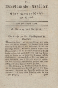 Der Breslauische Erzähler : eine Wochenschrift. Jg.8, Stück 32 (8 August 1807) + wkładka