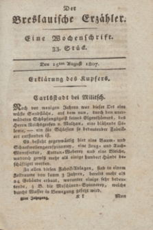 Der Breslauische Erzähler : eine Wochenschrift. Jg.8, Stück 33 (15 August 1807) + wkładka