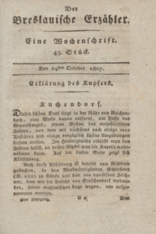 Der Breslauische Erzähler : eine Wochenschrift. Jg.8, Stück 43 (24 October 1807) + wkładka