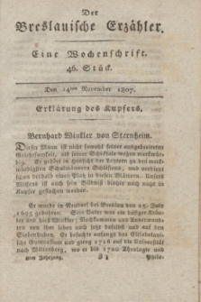 Der Breslauische Erzähler : eine Wochenschrift. Jg.8, Stück 46 (14 November 1807) + wkładka