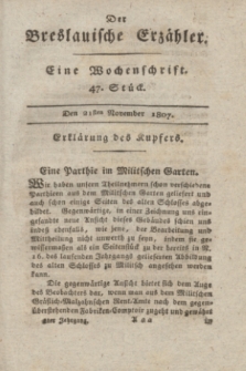 Der Breslauische Erzähler : eine Wochenschrift. Jg.8, Stück 47 (21 November 1807) + wkładka