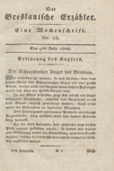 Der Breslauische Erzähler : eine Wochenschrift. Jg.9, No. 28 (9 July 1808) + dod. + wkładka