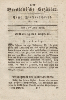 Der Breslauische Erzähler : eine Wochenschrift. Jg.9, No. 29 (16 July 1808) + dod. + wkładka
