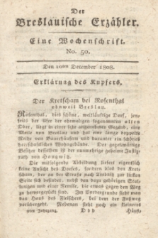 Der Breslauische Erzähler : eine Wochenschrift. Jg.9, No. 50 (10 December 1808) + dod. + wkładka