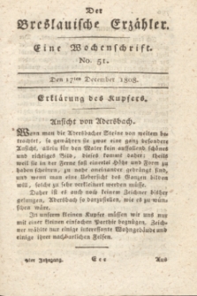 Der Breslauische Erzähler : eine Wochenschrift. Jg.9, No. 51 (17 December 1808) + dod. + wkładka