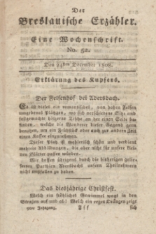 Der Breslauische Erzähler : eine Wochenschrift. Jg.9, No. 52 (24 December 1808) + dod. + wkładka