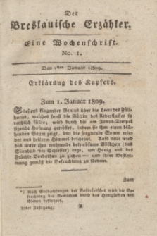 Der Breslauische Erzähler : eine Wochenschrift. Jg.10, No. 1 (1 Januar 1809) + wkładka