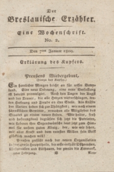 Der Breslauische Erzähler : eine Wochenschrift. Jg.10, No. 2 (7 Januar 1809) + wkładka