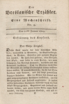 Der Breslauische Erzähler : eine Wochenschrift. Jg.10, No. 4 (21 Januar 1809) + wkładka