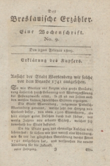 Der Breslauische Erzähler : eine Wochenschrift. Jg.10, No. 9 (25 Februar 1809) + wkładka