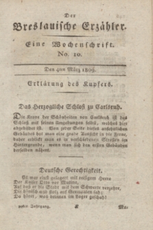 Der Breslauische Erzähler : eine Wochenschrift. Jg.10, No. 10 (4 März 1809) + wkładka