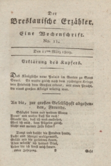 Der Breslauische Erzähler : eine Wochenschrift. Jg.10, No. 11 (11 März 1809) + wkładka