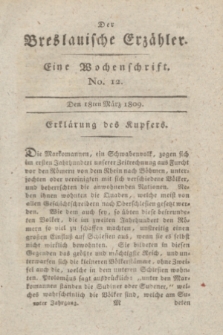 Der Breslauische Erzähler : eine Wochenschrift. Jg.10, No. 12 (18 März 1809) + wkładka